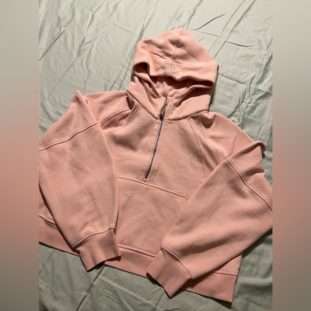 Lululemon Light Pink Scuba Half Zip Crop Sweatshirt